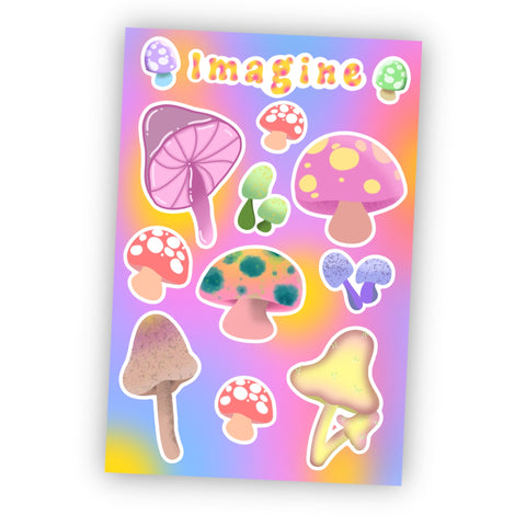 Imagine Sticker Sheets Mushrooms
