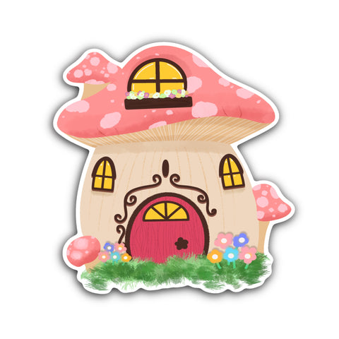 Fairy Mushroom House Sticker