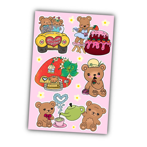 Strawberry bear Sticker Sheet