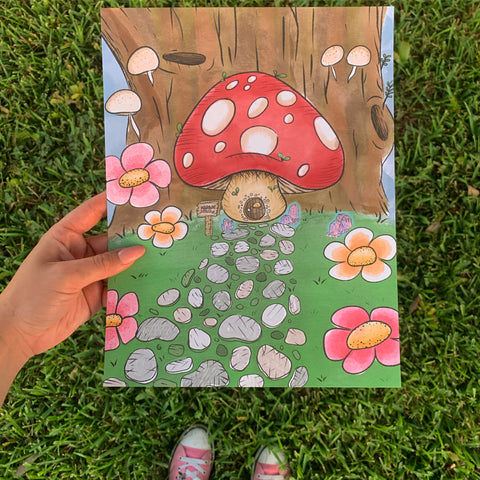 Magic mini mushroom house 8 x 10” Print